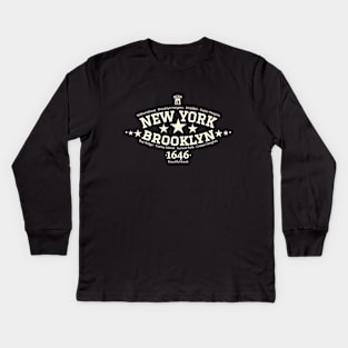 New York Brooklyn, Brooklyn Schriftzug, Brooklyn college style Logo Kids Long Sleeve T-Shirt